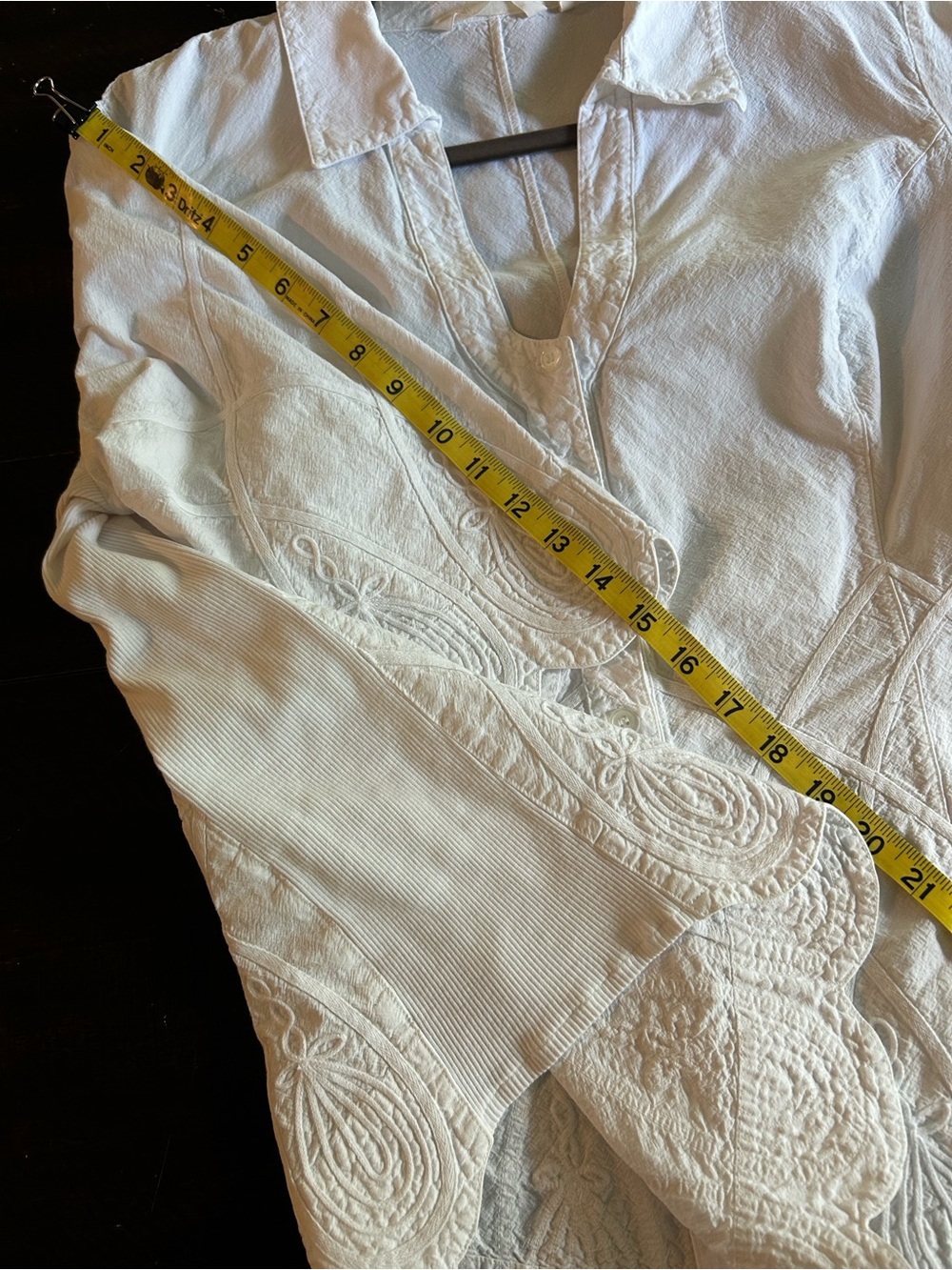 Soft Surroundings White Embroidered V-Neck Button Front Top - Picture 9 of 9
